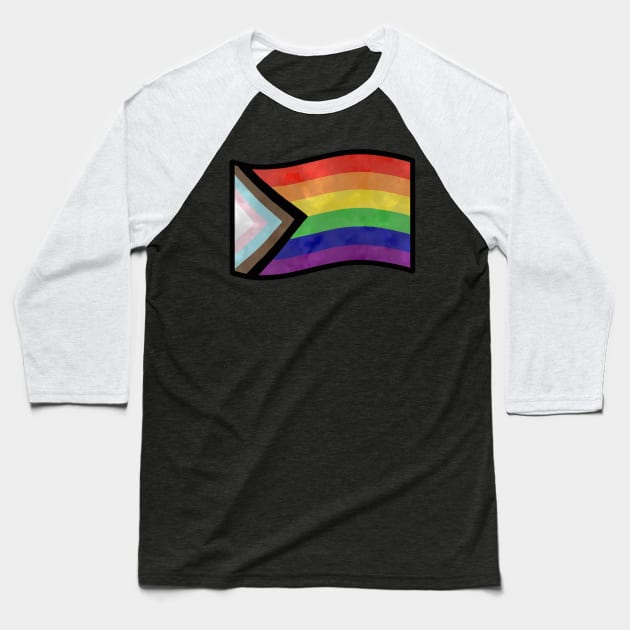 Foggy DBD Progress Pride Flag Charm Baseball T-Shirt by SentABearToSpace 